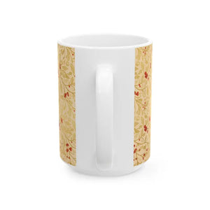 Glossy Ceramic Mug Vintage Vine Pattern Gold Berries - Dipaliz - Mugs