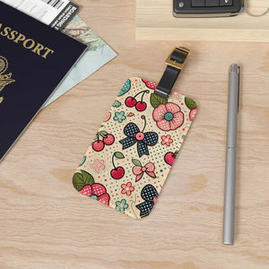 Vintage Floral Luggage Tag - Bold Travelers Statement Piece - Dipaliz - 2.4’’ × 4’’ - Accessories