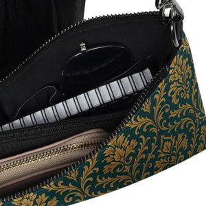 Dipaliz Vintage Floral Navy Crossbody Bag in Supple Faux Leather - Cross Body Bags