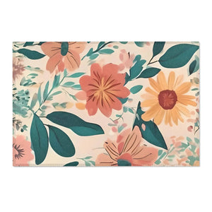 Vintage Flowers Area Rugs – Soft Chenille Decor - Dipaliz