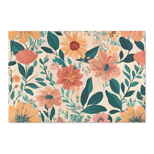 Vintage Flowers Area Rugs – Soft Chenille Decor - Dipaliz