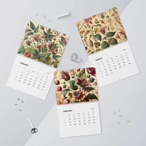 Vintage Flowers Calendar 2026 Wall Planner Matte Grid - Dipaliz - Calendars