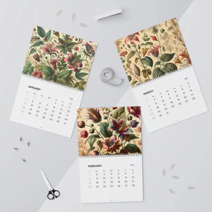 Vintage Flowers Calendar 2026 Wall Planner Matte Grid - Dipaliz - 11’’ x 8.5’’ / Calendars