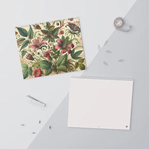 Vintage Flowers Calendar 2026 Wall Planner Matte Grid - Dipaliz - Calendars