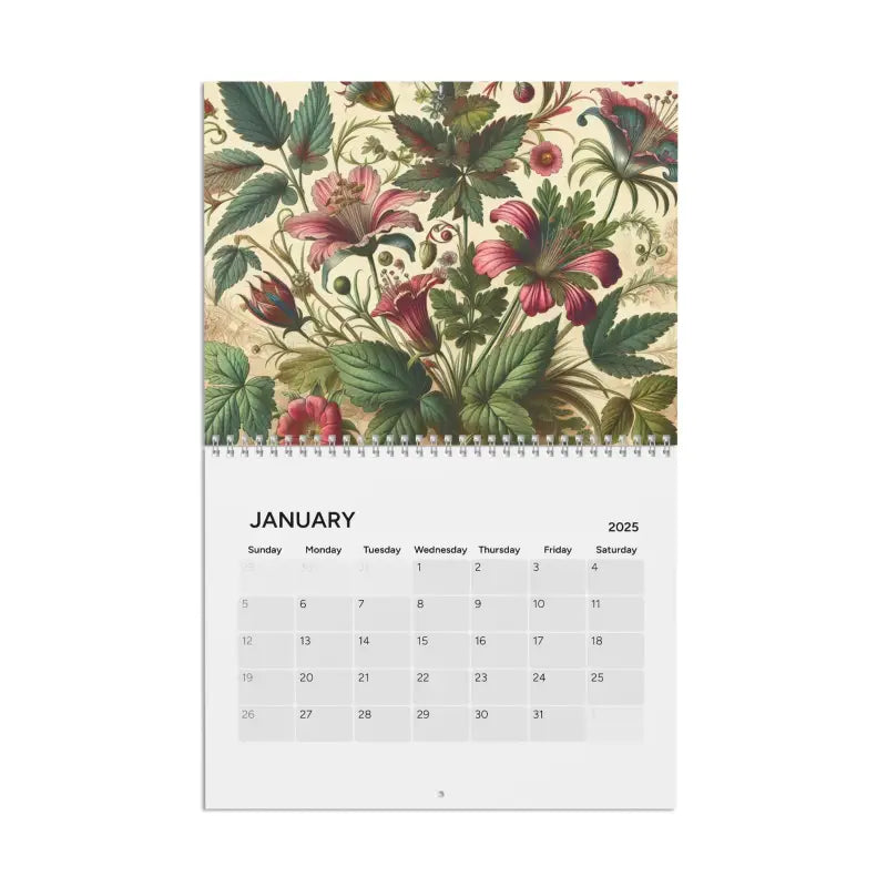 Elevate your Space with our Vintage Flowers Calendar 2025 - 10.8’’ x 8.4’’ / Semi Glossy