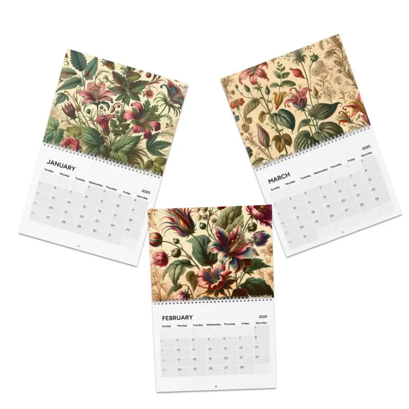 Elevate your Space with our Vintage Flowers Calendar 2025 - 10.8’’ x 8.4’’ / Semi Glossy