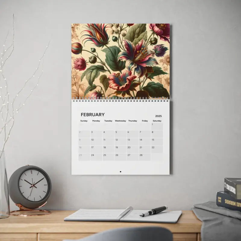 Elevate your Space with our Vintage Flowers Calendar 2025 - 10.8’’ x 8.4’’ / Semi Glossy