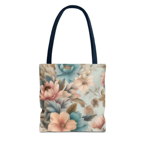Vintage Flowers Pattern Tote Bag - Polyester Style - Dipaliz - Bags