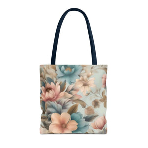 Vintage Flowers Pattern Tote Bag - Polyester Style - Dipaliz - Bags