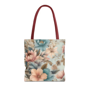 Vintage Flowers Pattern Tote Bag - Polyester Style - Dipaliz - Bags