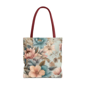 Vintage Flowers Pattern Tote Bag for Bold Statement Style - Dipaliz - 18’’ × / Red - Bags