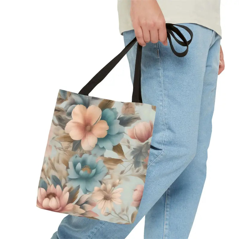 Vintage Flowers Pattern Aop Tote Bag - Bags