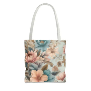 Vintage Flowers Pattern Tote Bag for Bold Statement Style - Dipaliz - 13’’ × / White - Bags
