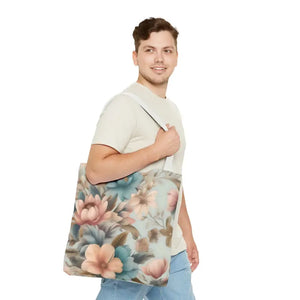 Vintage Flowers Pattern Tote Bag for Bold Statement Style - Dipaliz - Bags