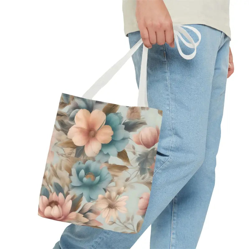 Vintage Flowers Pattern Aop Tote Bag - Bags