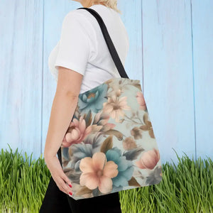 Vintage Flowers Pattern Tote Bag for Bold Statement Style - Dipaliz - Bags