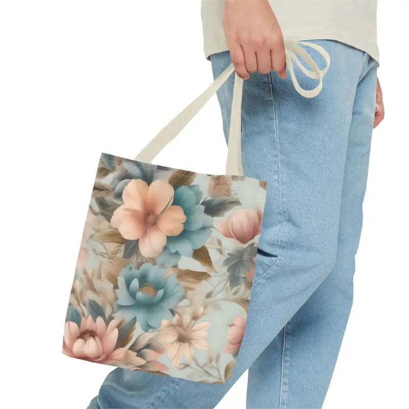 Vintage Flowers Pattern Aop Tote Bag - Bags