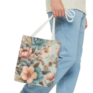 Vintage Flowers Pattern Tote Bag for Bold Statement Style - Dipaliz - Bags