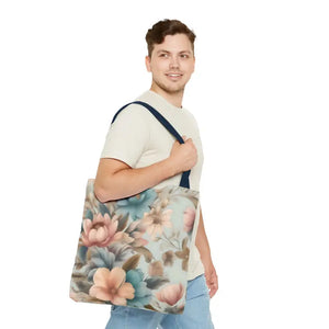 Vintage Flowers Pattern Tote Bag for Bold Statement Style - Dipaliz - Bags