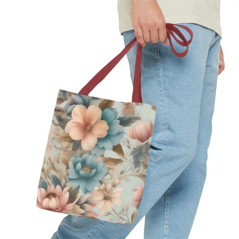 Vintage Flowers Pattern Aop Tote Bag - Bags