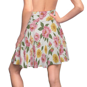 Peony and Sunflowers Women’s Skater Skirt (aop) - Skirts
