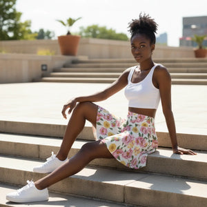 Peony and Sunflowers Women’s Skater Skirt (aop) - Skirts