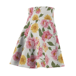 Peony and Sunflowers Women’s Skater Skirt (aop) - Skirts