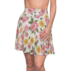 Peony and Sunflowers Women’s Skater Skirt (aop) - Skirts