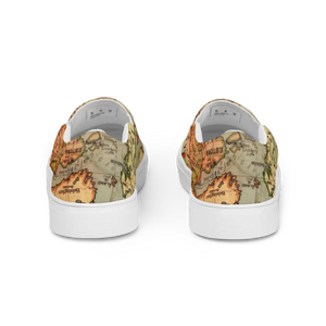 Canvas Shoes Men’s Slip Vintage Map Adventure Style - Dipaliz - Sneakers