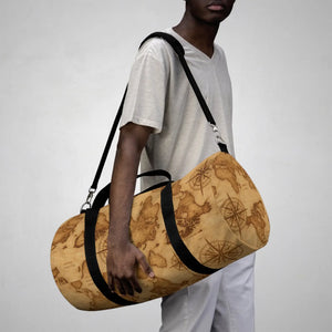 Vintage Map Travel Duffel Bag - Weekend Adventure - Dipaliz - Bags