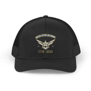 Vintage Military Aviation Snapback Trucker Cap - 1776-2026 Emblem - Hats