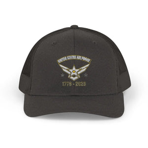 Vintage Military Aviation Snapback Trucker Cap - 1776-2026 Emblem - Hats