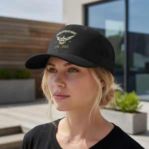 Vintage Military Aviation Snapback Trucker Cap - 1776-2026 Emblem - Hats