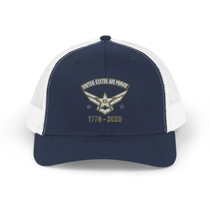 Vintage Military Aviation Snapback Trucker Cap - 1776-2026 Emblem - Hats
