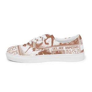 Vintage Newspaper Canvas Shoes Retro Street Style Sneakers Dipaliz