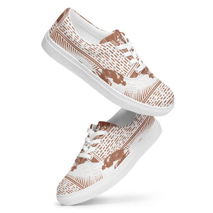 DipaliZ vintage newspaper print men's canvas sneakers