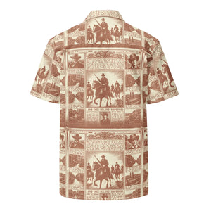 Vintage Newspaper Unisex Button Shirt - Eco Summer - Dipaliz - Shirts