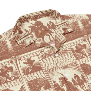 Vintage Newspaper Unisex Button Shirt - Eco Summer - Dipaliz - Shirts