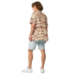 Vintage Newspaper Unisex Button Shirt - Eco Summer - Dipaliz - Shirts