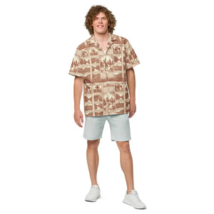 Vintage Newspaper Unisex Button Shirt - Eco Summer - Dipaliz - Shirts