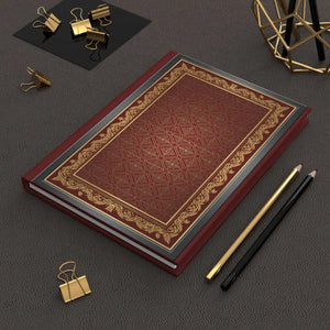 Vintage Ornate Red Gold Hardcover Journal - Deep Garnet - Dipaliz - Journals