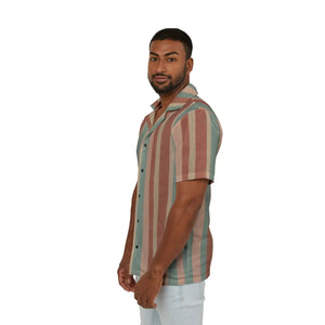 Retro Vintage Stripe Hawaiian Camp Shirt - Dipaliz - Shirts - Xs