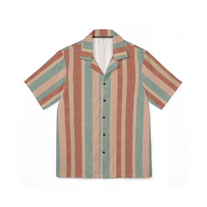 Retro Vintage Stripe Hawaiian Camp Shirt - Dipaliz - Shirts - Xs