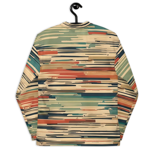 Vintage Striped Unisex Bomber Jacket - Retro Fleece - Dipaliz - Jackets