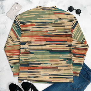 Vintage Striped Unisex Bomber Jacket - Retro Fleece - Dipaliz - Jackets