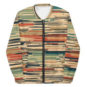 Vintage Striped Unisex Bomber Jacket - Retro Fleece - Dipaliz - Jackets