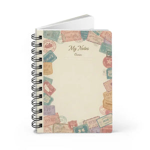 Vintage Travel Spiral Notebook - Glossy Laminated Cover - Dipaliz - one Size - Paper Products