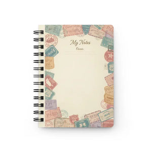 Vintage Travel Spiral Notebook - Glossy Laminated Cover - Dipaliz - one Size - Paper Products