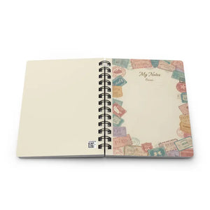 Vintage Travel Spiral Notebook - Glossy Laminated Cover - Dipaliz - one Size - Paper Products