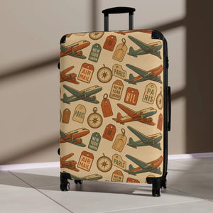 Retro Airplane Vintage Travel Suitcase Enthusiast - Dipaliz - Suitcases